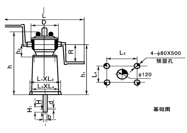 手摇螺杆式启闭机安装布置结构图