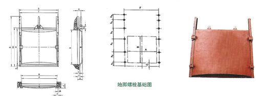 SFZ方形单向止水铸铁闸门安装布置图