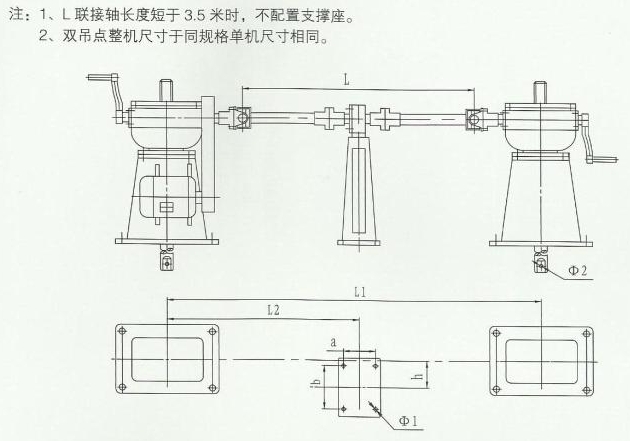 ql型手电两用双吊点螺杆启闭机结构布置图